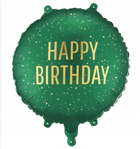 Folieballong - Happy Birthday, Grønn
