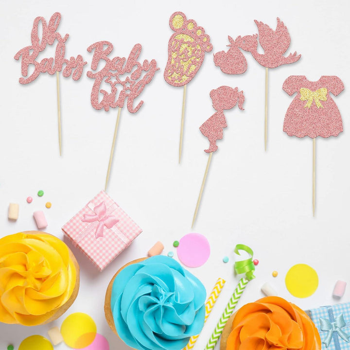 Kaketopper - Baby shower rosa