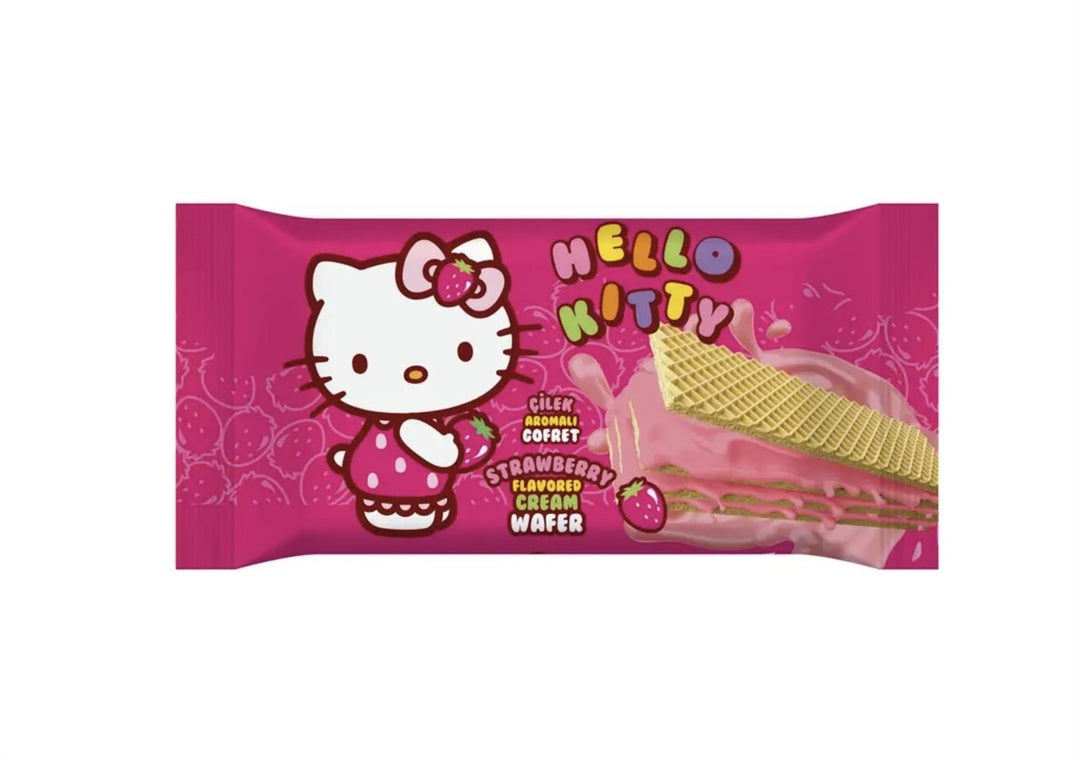 Hello Kitty Vafel med jordbær krem