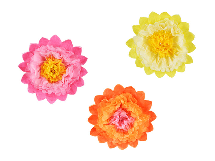 Silkepapir dekorasjon Blomster, 35cm, bland