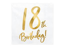 Servietter - 18th Birthday