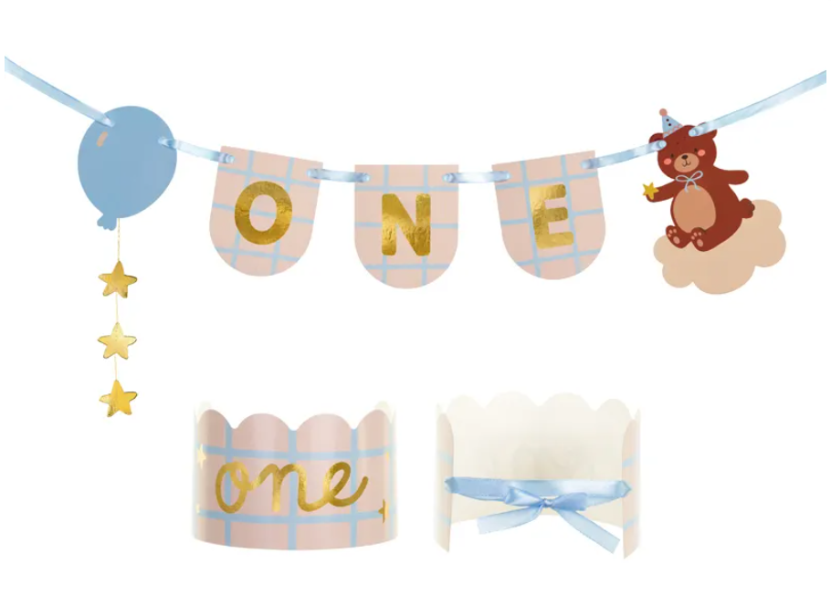 Banner og krone til 1 årsdag