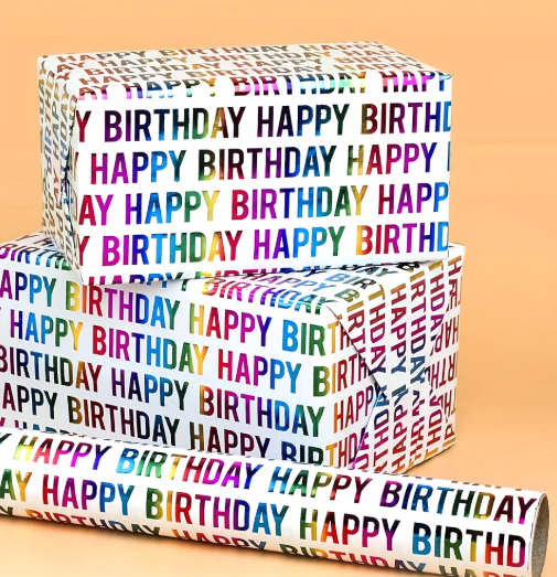 Gavepapir - Happy Birthday