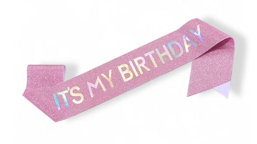 Bursdags sash - rosegull  Its my birthday