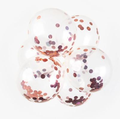 Konfetti ballong rosegull