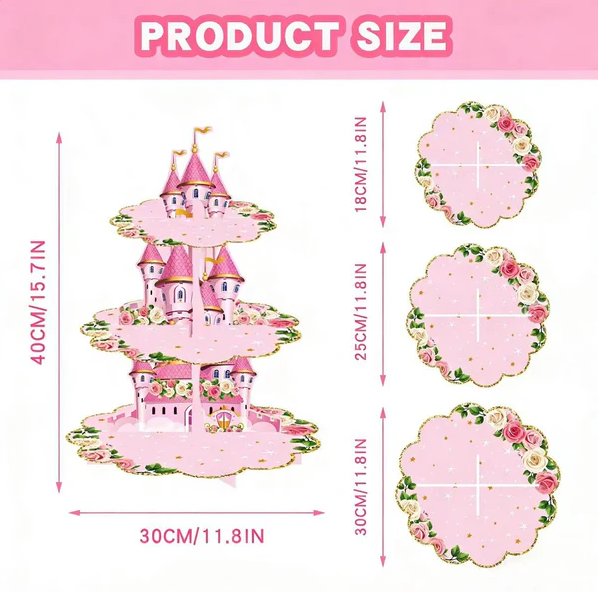 Cupcakestativ, 3 etasjer