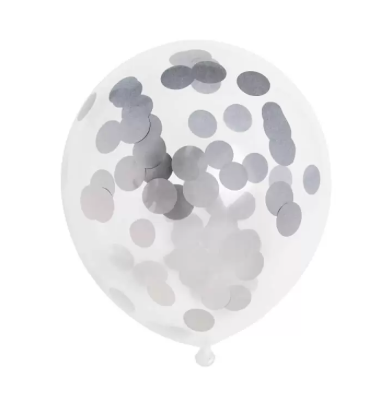 Konfetti ballong Sølv