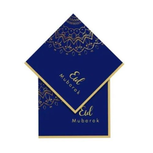 Servietter - Eid Mubarak Blå og gull