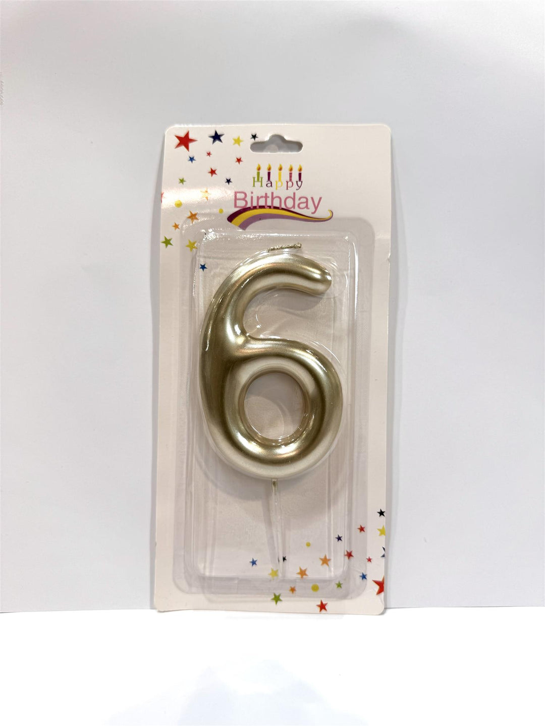 Kakelys nummer 0-9 gull, 9 cm