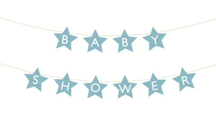 Banner - Babyshower, stjerne, blå