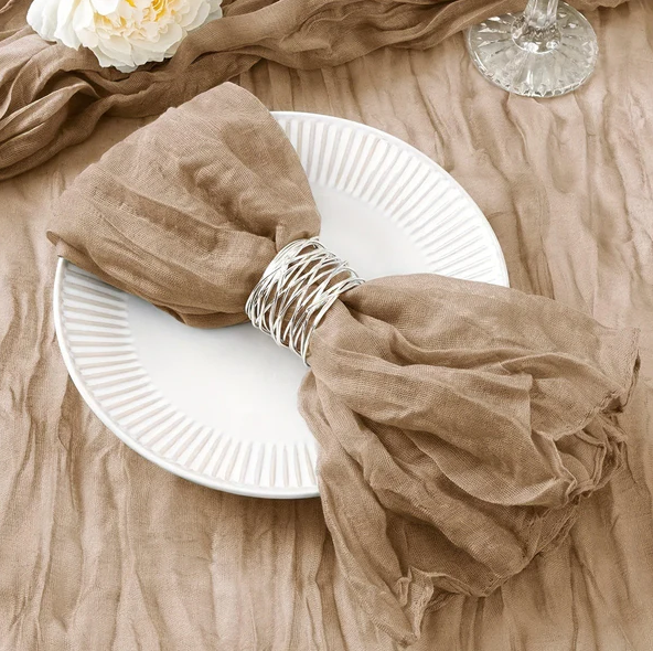 Bordløper i stoff - beige