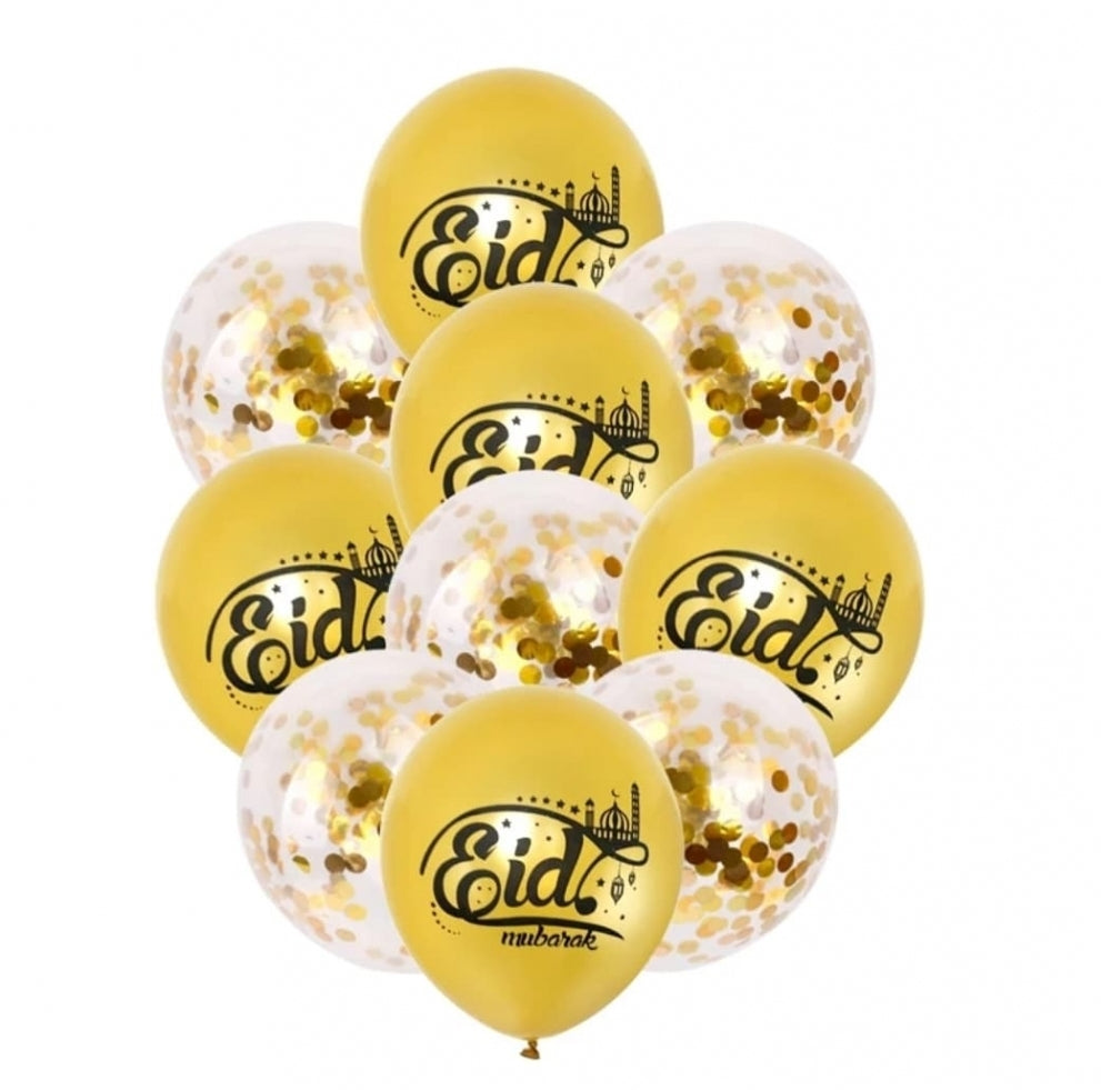 Eid Ballonger med konfetti - 10 stk (Gull)