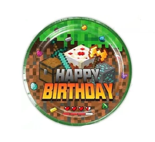 Papptallerken 10 stk - Minecraft