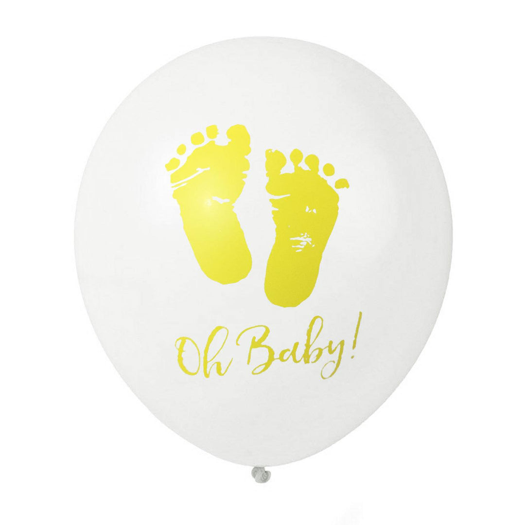 latex ballong oh baby hvit