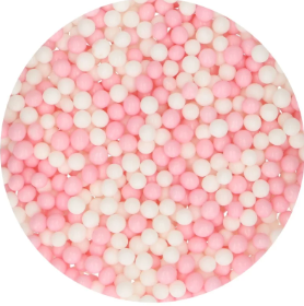 Kakestrøssel - Rosa og hvite kuler