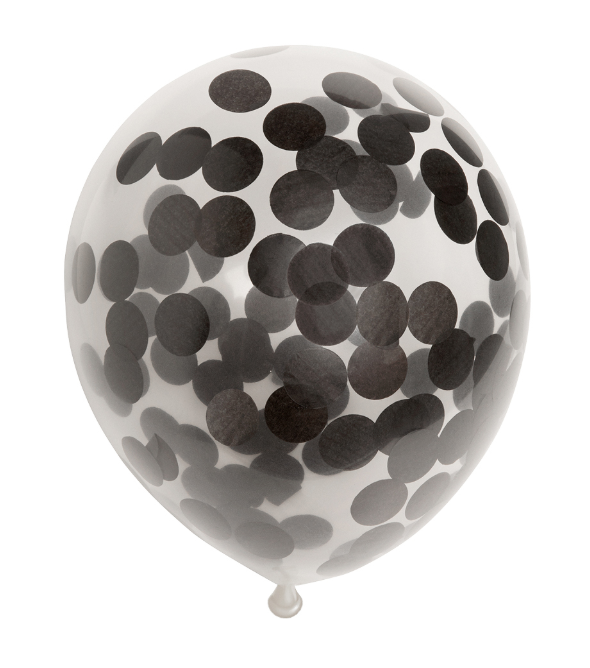 Konfetti ballong Svart