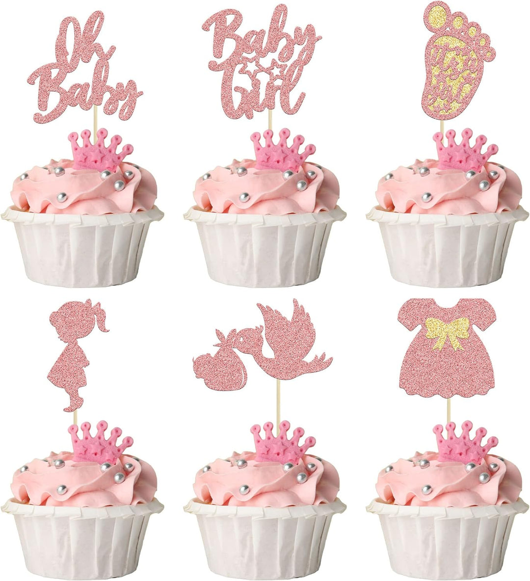 Kaketopper - Baby shower rosa