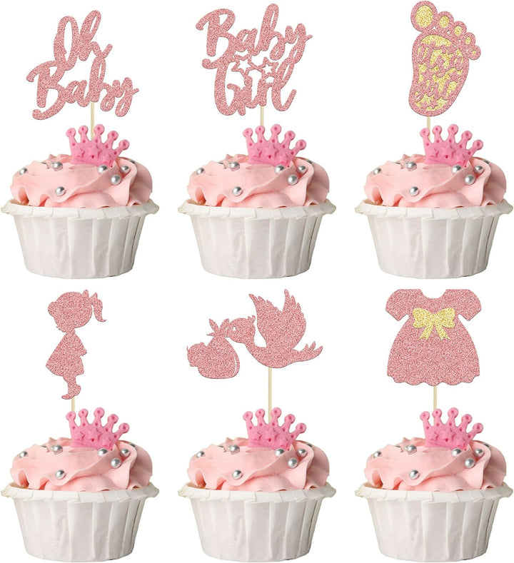 Kaketopper - Baby shower rosa