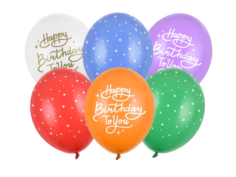 Sterke Ballonger - Happy Birthday, Ulike Farger