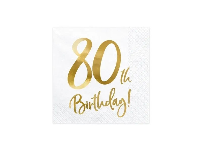 Servietter - 80th Birthday