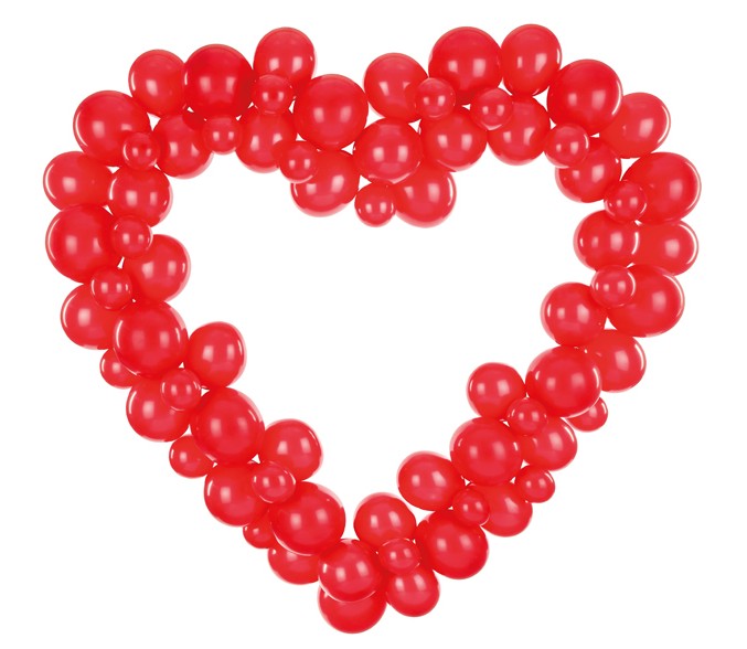 Ballongbue - Rød hjerte