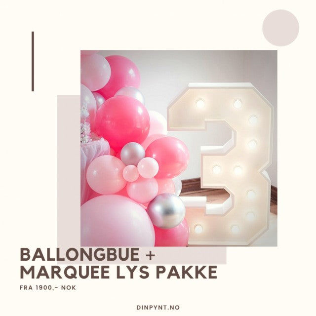Utleie - Marquee LED-lys og Ballongbue Pakke