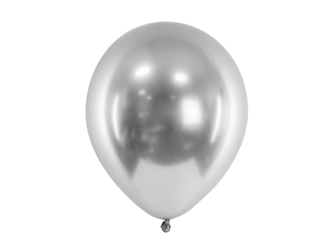 12 cm Ballonger - Sølv 50 stk