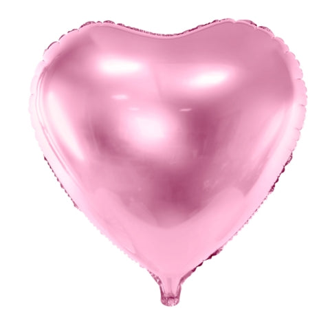 Hjerteformet Folieballong - Lys Rosa