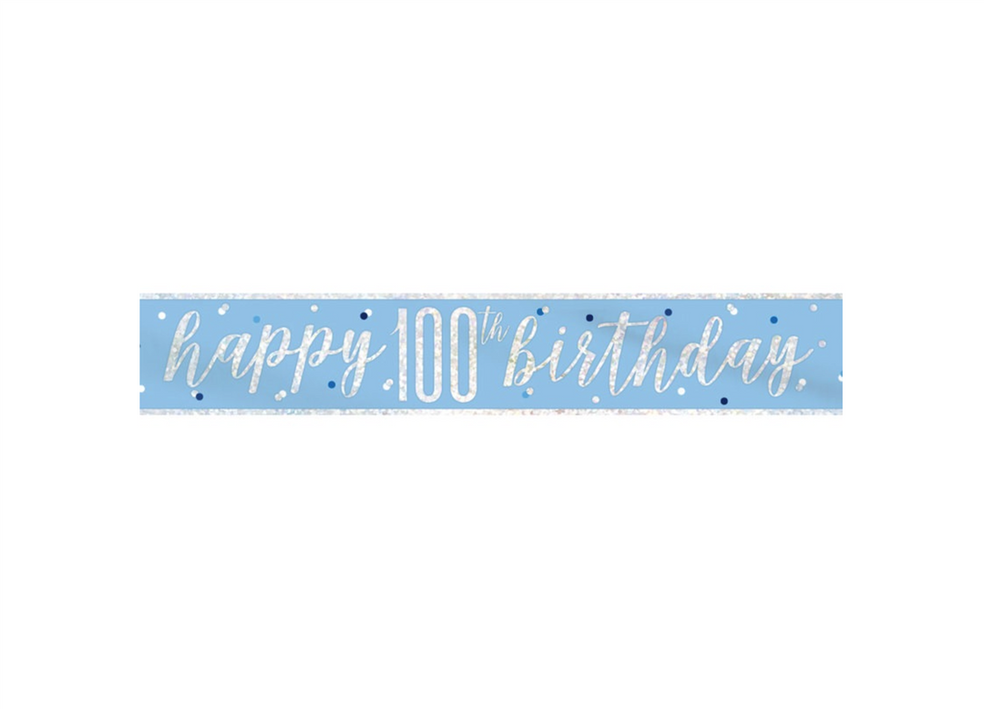 Sash - Happy 100th Birthday Blå & Sølv
