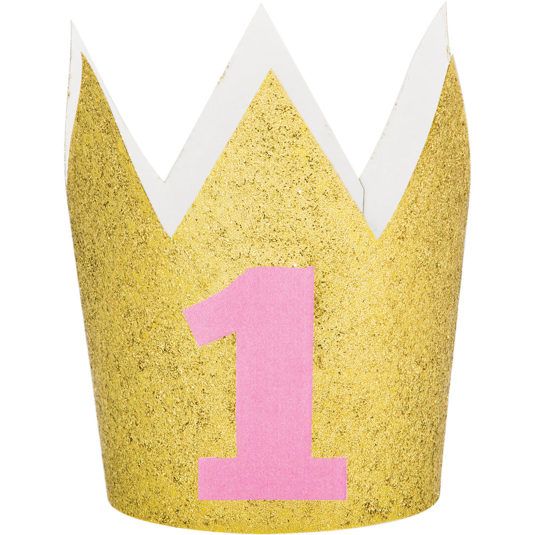 Glitter krone - Rosa 1 tall