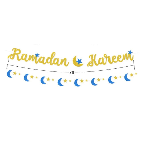 Ramadan Kareem, Garland, Blå og Gull