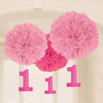 Pompom - Rosa med 1 tall