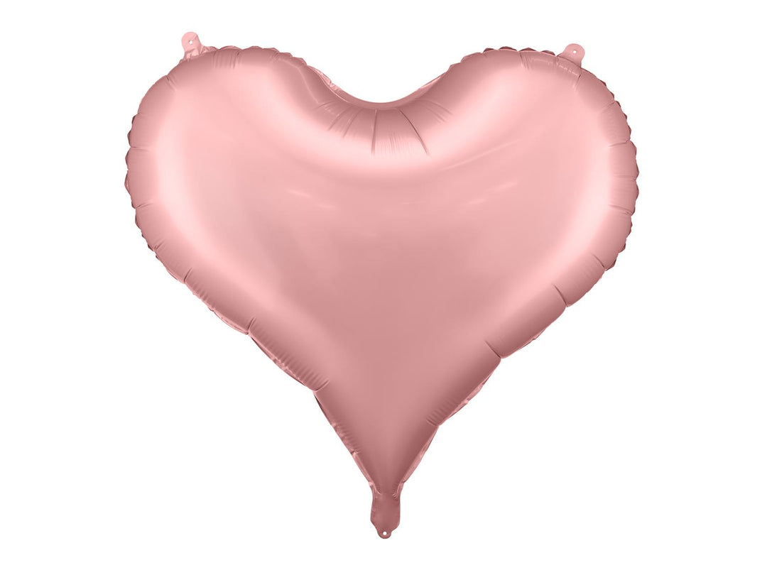 Folieballong - Hjerteformet, Rosa