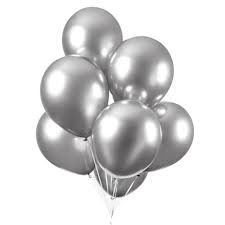 Latex ballonger sølv speileffekt 10 stk