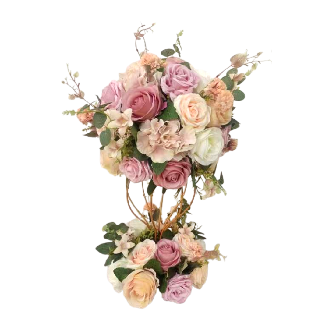 Utleie, Blomsterpynt med stativ, Rosa og Fersken