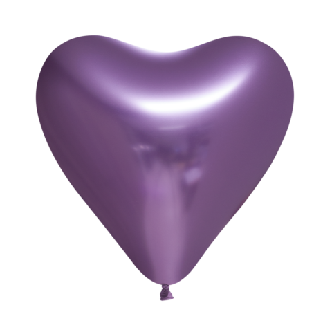 Hjerteballonger Lilla med speileffekt
