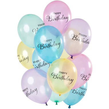 Ballonger - Happy Birthday transparent pastell