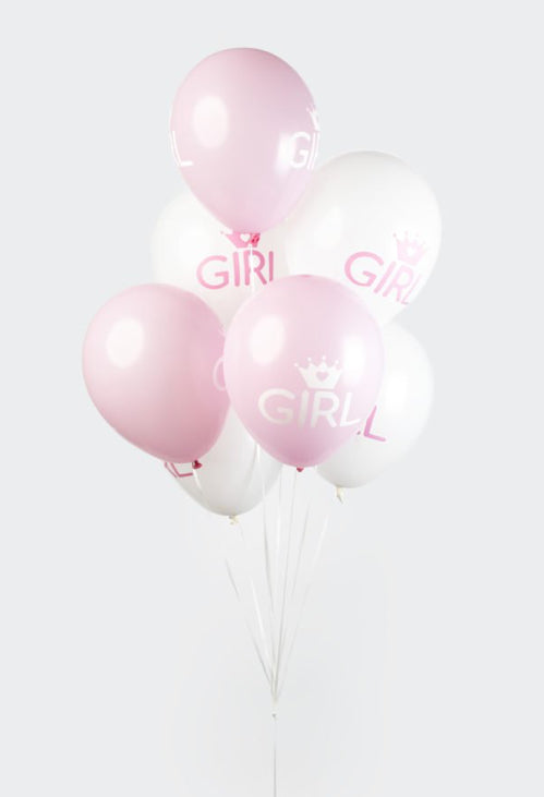 Ballonger hvit og rosa - girl