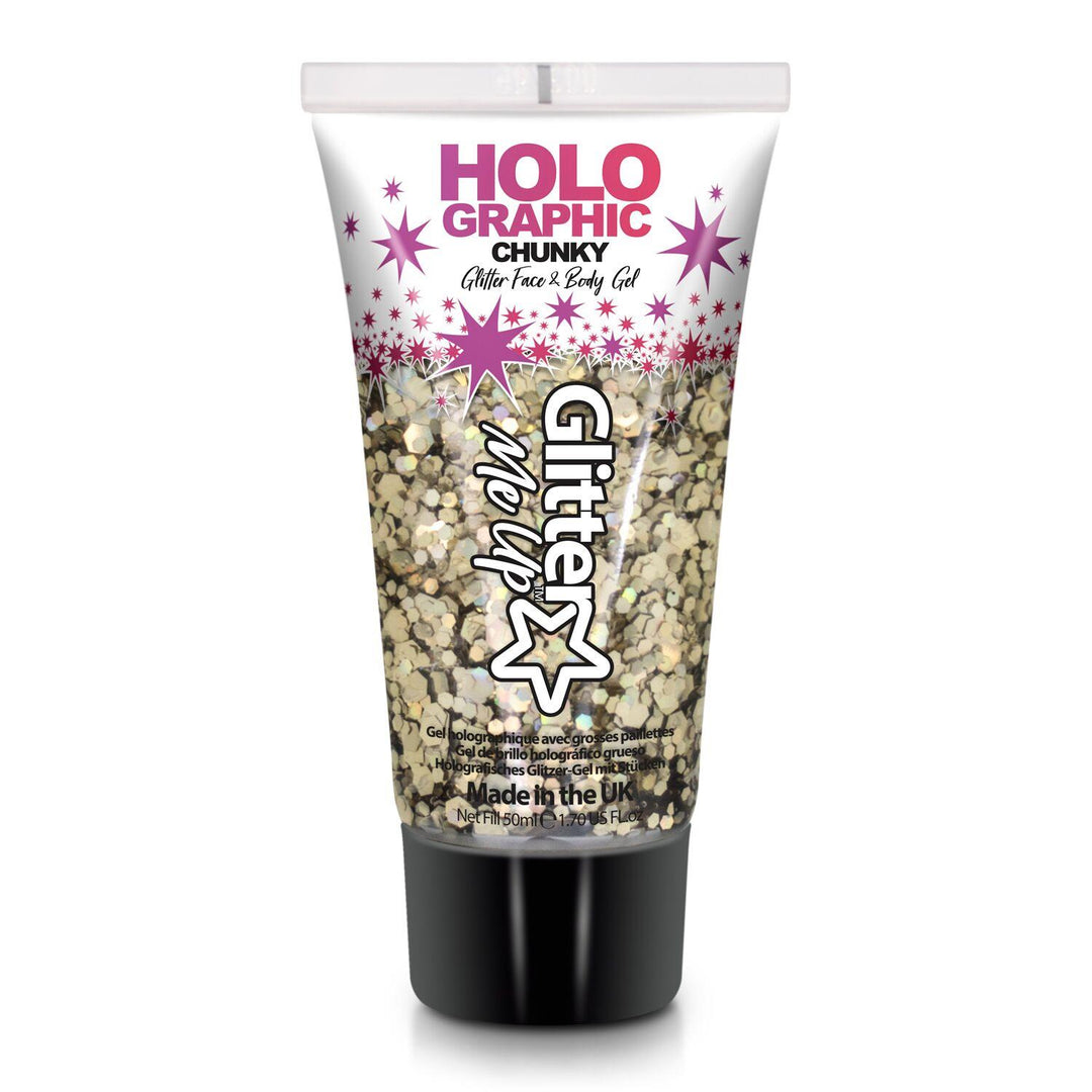 Holografisk gull glitter - Kropp og ansikt