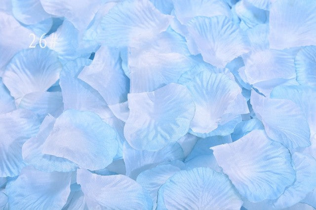 Roseblader - Lys Blå-Hvit Ombre (100 stk)