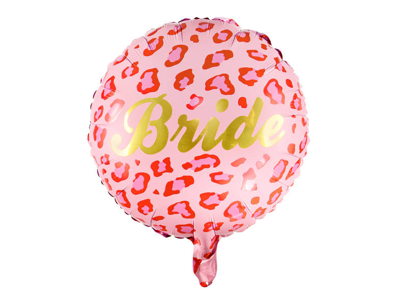 Folieballong - Bride, Rosa Leopardmønster