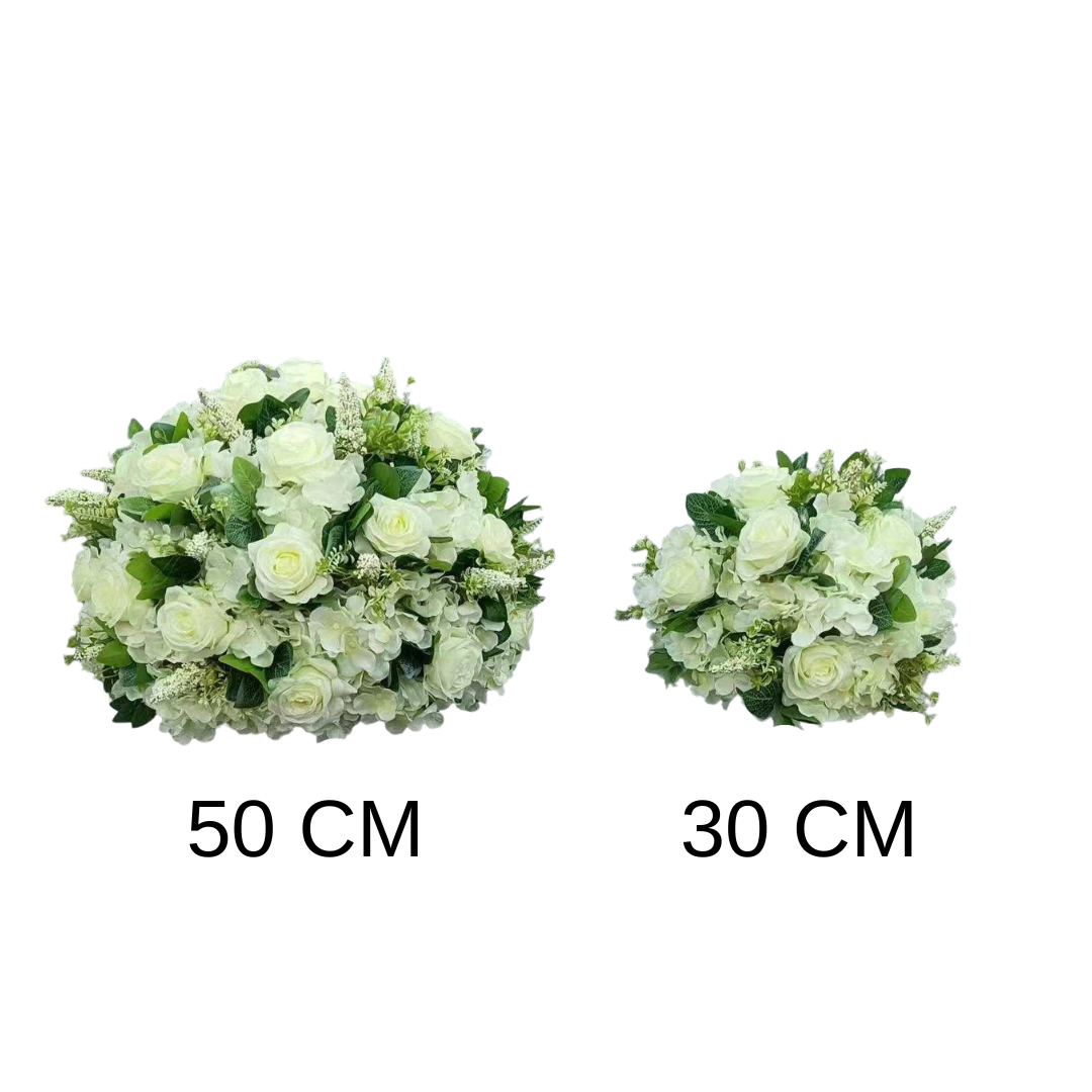 Utleie, Blomsterkule, Hvit, 50 cm