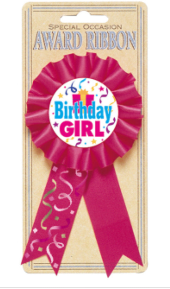 Bursdagsrosett rosa - Birthday girl