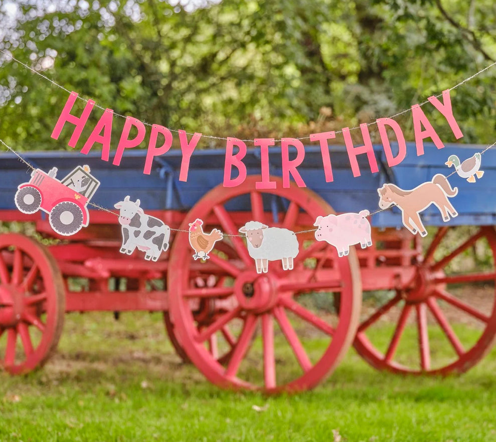 Happy birthday banner bondegård
