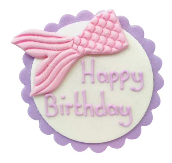 Spiselig kakepynt - Happy Birthday havfrue