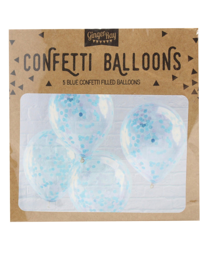 Blå konfetti ballonger