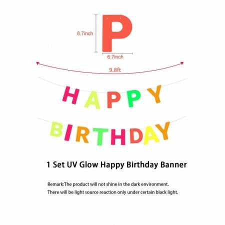 Happy birthday banner neon