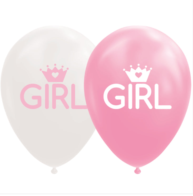 Ballonger hvit og rosa - girl