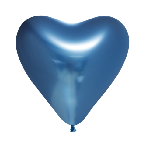 Hjerteballonger Blå med speileffekt
