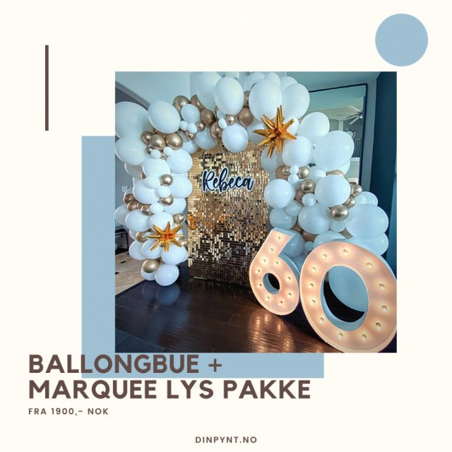 Utleie - Marquee LED-lys og Ballongbue Pakke